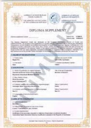 Buy Transcript Certificate From the Azerbaycan Dövlet Iqtisad Universiteti