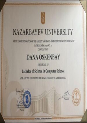 Buy Transcript Certificate From the Nazarbayev University