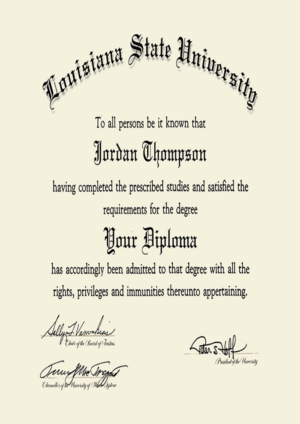 Buy Transcript Certificate from The Louisiana State University