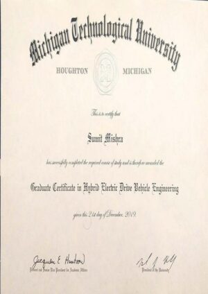 Buy Transcript Certificate from The Michigan Technological University