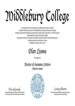 Buy Transcript Certificate from The Middlebury College