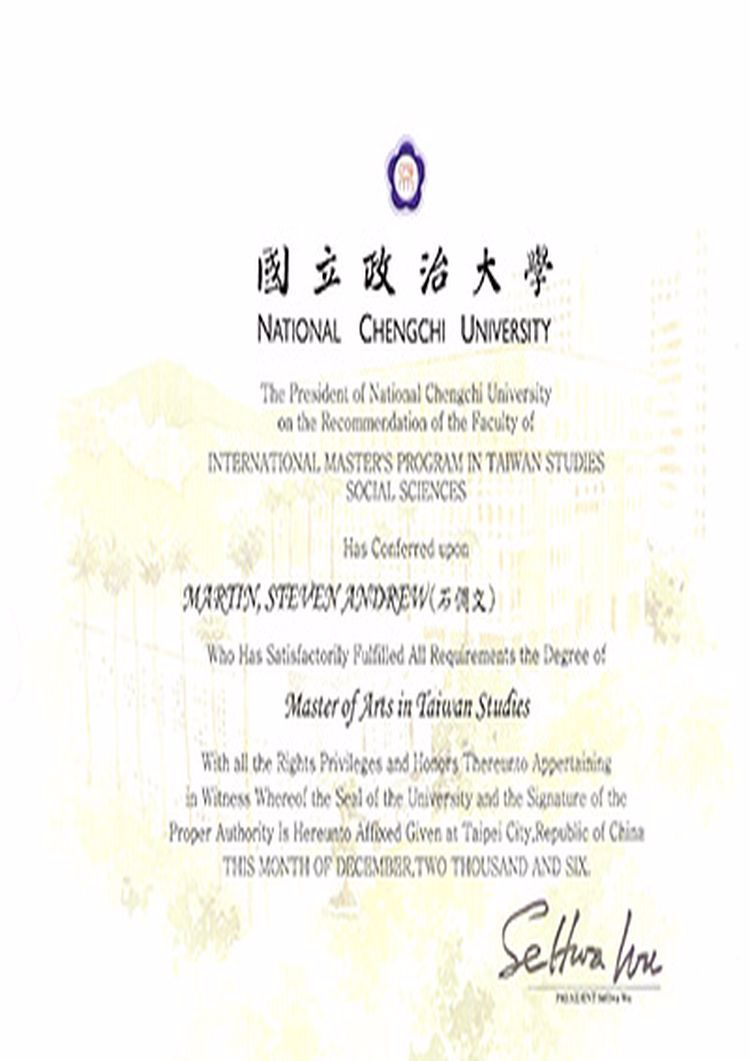 Buy Transcript Certificate from the National Chengchi University