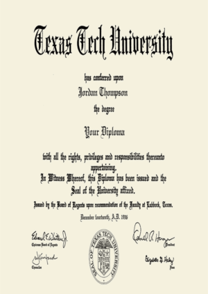 Buy Transcript Certificate from The Texas Tech University