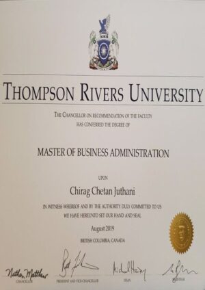 Buy Transcript Certificate from The Thompson Rivers University