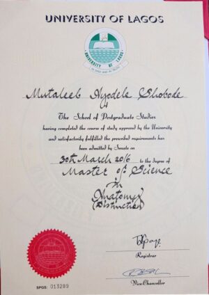 Buy Transcript Certificate from The University of Lagos