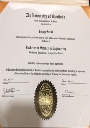 Buy Transcript Certificate from The University of Manitoba