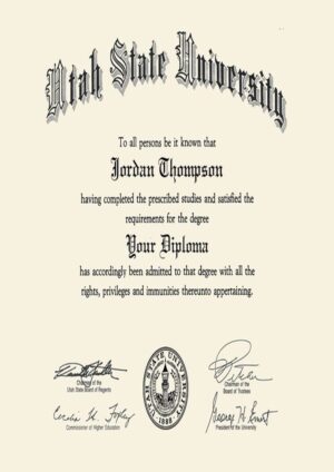 Buy Transcript Certificate from The Utah State University