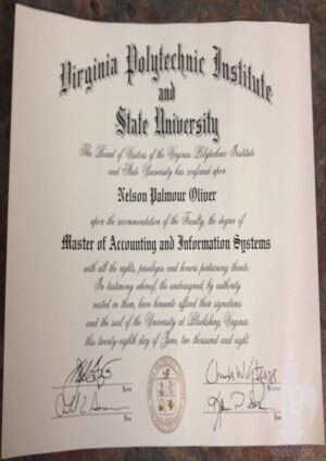 Buy Transcript Certificate from The Virginia Polytechnic Institute and State University