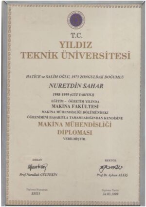 Buy Transcript Certificate from the Yildiz Teknik Üniversitesi