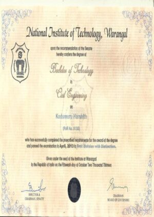 Buy Diplom degree from The National Institute of Technology, Warangal