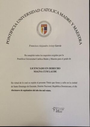 buy Transcript Certificate from the Pontificia Universidad Católica Madre y Maestra