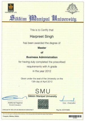 Buy Diplom degree from The Sikkim Manipal University