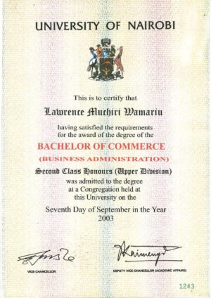 Buy college degree from The University of Nairobi
